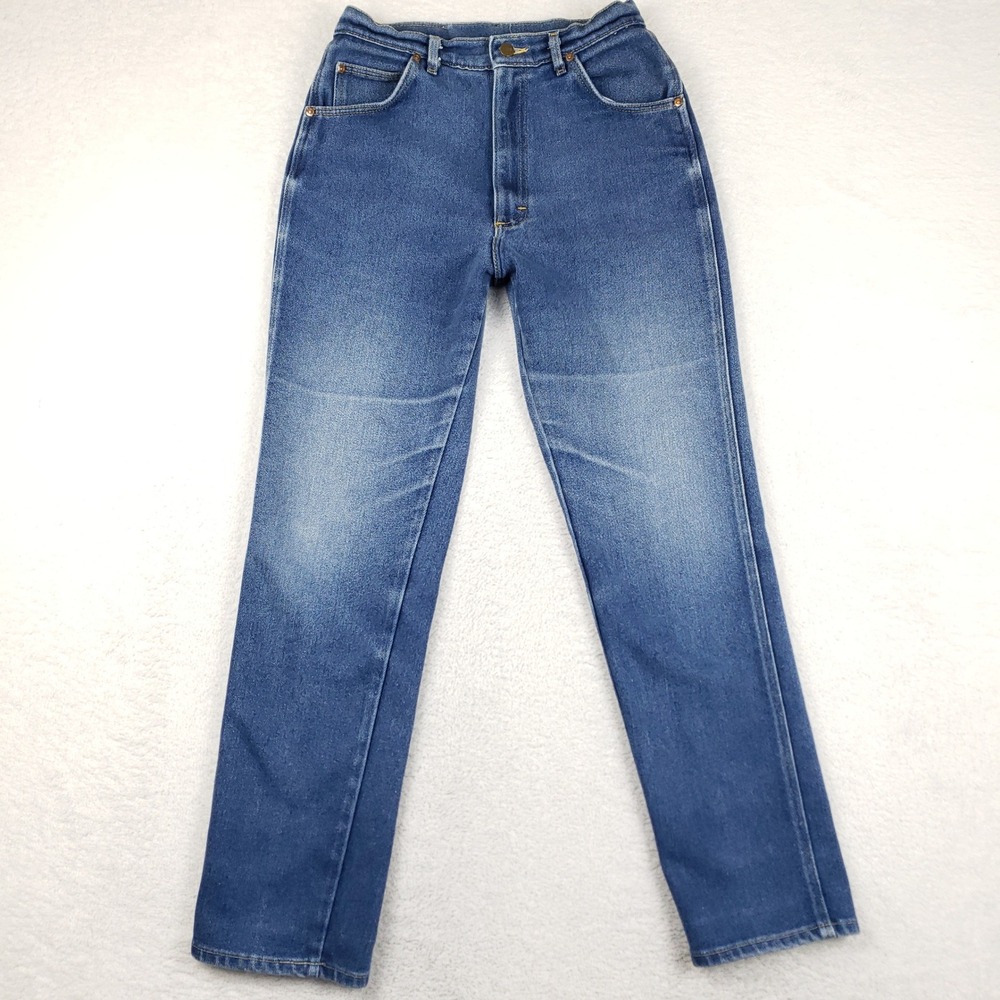 Vintage Lee High Waisted Straight Leg Jeans Medium Wash Made in USA 14 MED
